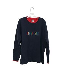 Vintage Danmark Copenhagen Sz XXL Navy Crew Neck Sweatshirt Embroidered